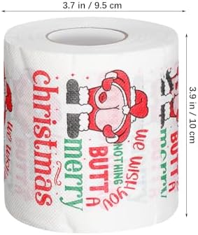 Christmas Toilet Paper, 5 Rolls Merry Christmas Toilet Tissue Printed Santa Claus - Toilet Tissues Rolls for Christmas Vacation Decorations, Holiday Gag GIfts (150 Sheets/Roll)