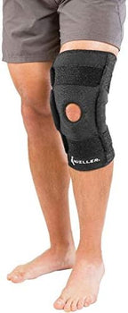 Mueller Hinged Wraparound Knee Brace, Black, Medium/Large