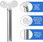 Mabor 3Pcs Toothpaste Tube Squeezer, Stainless Steel Metal Toothpaste Key Squeezer Roller Tube Wringer Dispenser Tools for Paint Cream Cosmetic Hair Dye