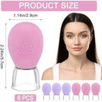 6Pcs Facial Cupping Therapy Set, Eye Face Vacuum Massage Anti Cellulite Cup Silicone Vacuum Suction for Beauty Body Fascia Massage