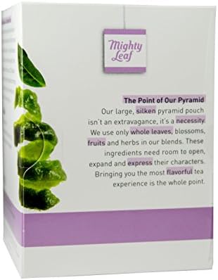 Mighty Leaf Whole Leaf, Tea Organic Earl Grey, 15 Tea Bags Individual Pyramid-Style Tea Sachets of Organic Caffeinated Black Tea with Organic Bergamot, Delicious Hot or Iced