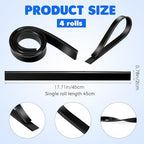 4Pcs 18 Inch Squeegee Replacement Rubber Blade Refill for Windows & Glass Shower Doors