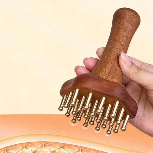 Brass Massage Brush, Meridian Massage Comb, Abdomen Rubbing Copper Comb
