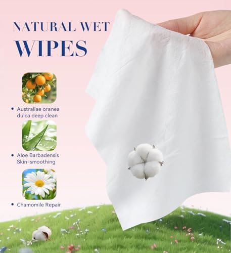 Thickened Flushable Wipes 30 Counts - ON-THE-GO Individually Wrapped for Women Men I Wet Wipes for Butt Travel Toilet Bathroom Thicker & Big for Adult Oranea Dulca & Aloe - Septic Sewer Safe