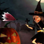 1Pcs Witch Lace Broom Masquerade Cosplay Accessory for Halloween Party Decorations