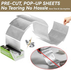Aluminum Foil Sheets - 200 Count Pre Cut Tinfoil, 12" x 10.6" Inch Pre Cut Foil Sheets for Food, Hot Dog or Sandwich Wrap, Food Storage, Baking, Catering, Restaurant, Kitchen Use