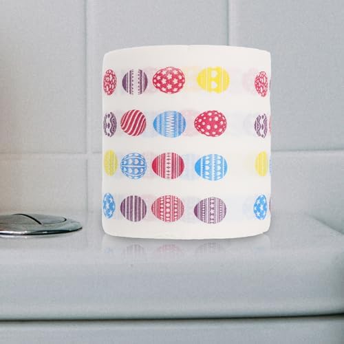 2 Rolls Easter Tissue Paper, Cute Egg Printed Soft Toilet Paper for Bathroom, Creative Kitchen Tissue for Spring Easter Home Household Accessories