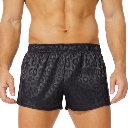 Men's 3 inch Satin Boxers Silk Satin Sleep Lounge Shorts Pajamas Bottom