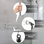2 Pack 16 Inch Shower Grab Bar, ZUEXT Chrome Stainless Steel Bathroom Grab Bar, Shower Handle, Bathroom Balance Bar, Safety Hand Rail Support - Handicap, Elderly, Injury, Senior Assist Bath Handle
