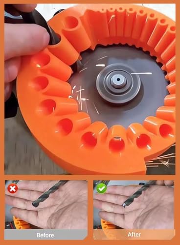 𝐔𝐩𝐠𝐫𝐚𝐝𝐞𝐝 Circular Drill Bit Sharpener for 4-1/2in and 5in Angle Grinder(115mm/125mm), 2-13mm Bits Drill Sharpener, Tightness Afilador De Brocas, Angle Grinder Drill Bit Sharpener (Orange)