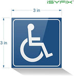 iSYFIX Handicap Signs Stickers Decal Symbol - 4 pack, 3x3 inch - Disable Wheelchair Sign, Disability Sticker, Premium Self-Adhesive Vinyl, Laminated, Indoor & Outdoor