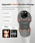 IKEEPFIT Knee Massager with Heat Vibration for Pain Relief MAXwarm 5.0[2026 Upgraded]-Heated Knee Brace with 5 Heat Levels and 4 Massage Motors, X-Warm Heat-Lock Tech, for Men Women(Grey, 2-Pack)