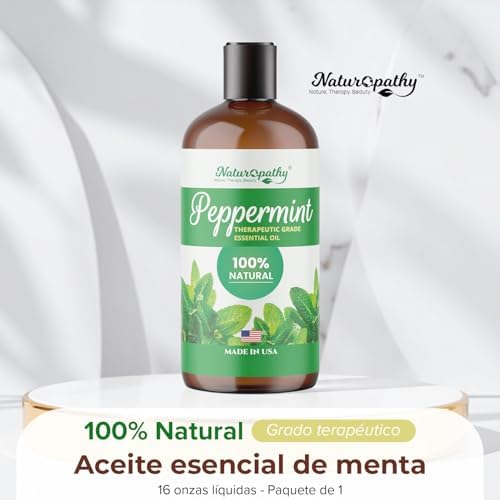 Naturopathy Peppermint Essential Oil, Therapeutic Grade, Premium Quality Perfect for Aromatherapy (16oz, Peppermint)