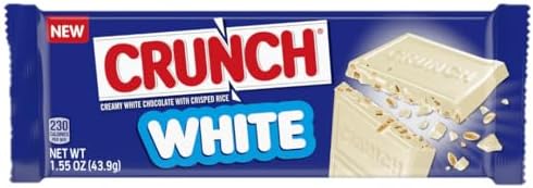 CRUNCH White Chocolate Bar With Crisped Rice, 4 Piece Share Pack, 2.7 oz, Creamy White Chocolate (18 count)