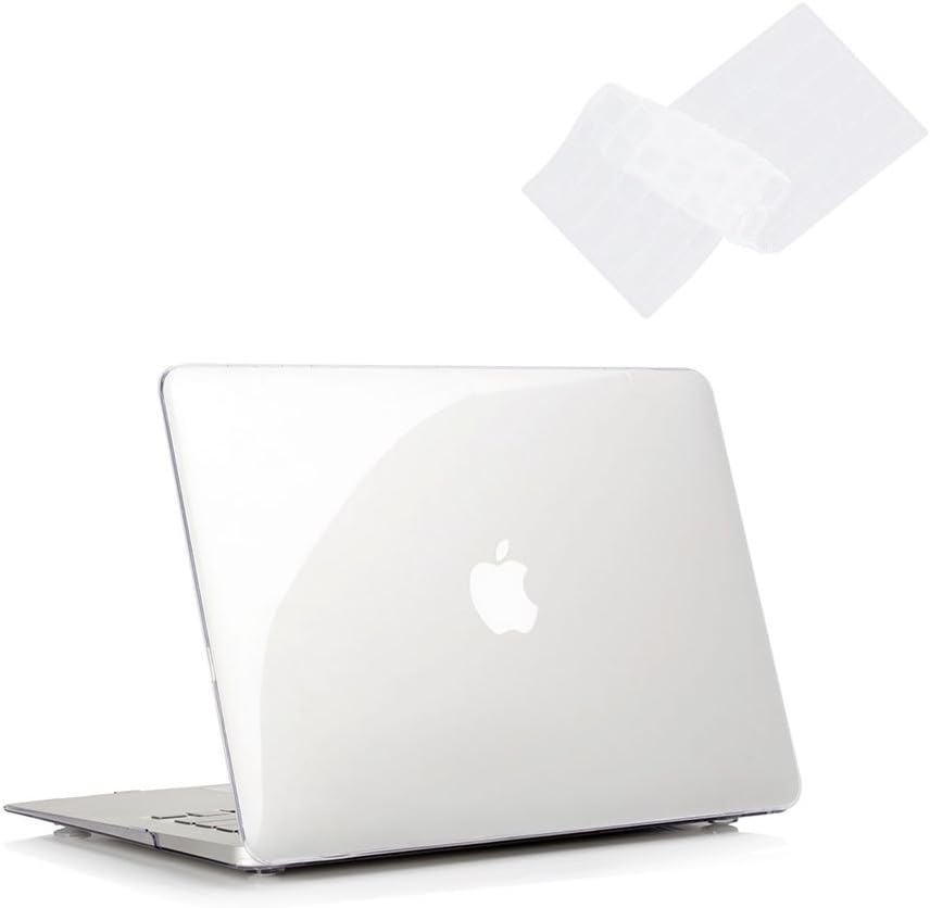 RUBAN Case Compatible with MacBook Pro 13 inch 2012 2011 2010 2009 Release A1278, Plastic Hard Case Shell and Keyboard Cover for Older Version MacBook Pro 13 Inch with CD-ROM - Crystal Clear
