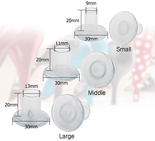 CBTONE 15 Pairs High Heel Protectors for Women's Shoes, Clear Heel Stoppers for Grass, Heel Repair Caps Covers - Perfect for Outdoor Weddings Events (Small/Middle/Large)