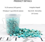 0.96LB Crushed Quartz Aquarium Gravel Vase Filler Succulent Rocks Home Decor Fish Tank Stones Pebbles Polished Bulk Irregular Shaped - Artificial Turquoise