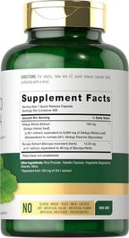 Carlyle Ginkgo Biloba Pills | 200 Capsules | with Bacoba Extract | Extra Strength, Non-GMO and Gluten Free Herbal Supplement