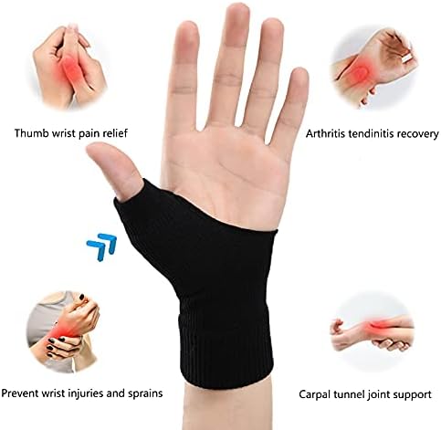 Thumb Wrist Support Braces,Breathable Thumb Compression Sleeves with Soft Gel Pads for Arthritis, Tendonitis, Comfortable Finger Splint for Relieve Hand Thumb Wrist Carpal Tunnel Joint Pain(1 Pair)