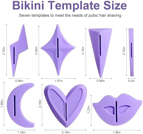 Pubic Hair Stencils Women Bikini Privates Shaving Stencil for Women Intimate Pubic Hair Trimmer with 7 Shapes Perfect for Bikini Area Shaping and Styling