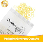 500 Pcs Orthodontic Elastic Rubber Bands, 3.5 Ounces Heavy Dental Rubber Traction Bands, Free Elastic Placer for Braces (1/4",Fox)