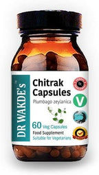 DR WAKDE'S Chitrak Capsules (Plumbago zeylanica, 60 Veg Caps, Plant-Based Supplement, Ayurvedic Herb, All Natural, Vegan)