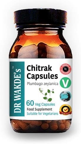 DR WAKDE'S Chitrak Capsules (Plumbago zeylanica, 60 Veg Caps, Plant-Based Supplement, Ayurvedic Herb, All Natural, Vegan)