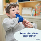 Fun and Function Terrycloth Chewy Wristband for Kids with Sensory Processing and Sensory Motor Needs - Biting Bands for Moderate Chewers - Extremely Absorbent - Set of 2 - Blue