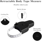 Perfect Body Tape Measure - 60 Inch Automatic Telescopic Tape Measure - Retractable Measuring Tape for Body: Waist, Hip, Bust, Arms, and More (White & Black- 60 inch)