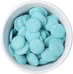 Light Blue Chocolate Melting Wafers, 12 Ounce Bulk Bag, Light Blue Chocolate, Light Blue Candy, Melting Chocolate Candy Discs For Baking, Dipping, Decorating - The Hampton Popcorn & Candy Company