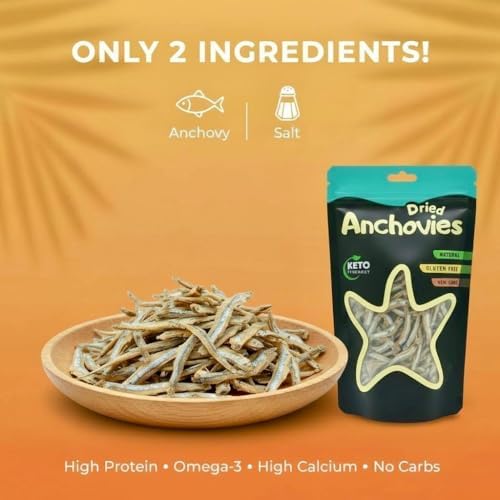 Premium Extra Salty Dried Anchovies – Savory Asian Seafood Snack, High Protein, Rich in Calcium & Omega-3, Keto & Paleo Friendly, Gluten-Free, No MSG – 4oz (110g)
