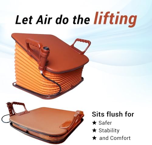 Pneumatic Seat Assist Lifting Cushion by Seat Boost Air – Most Durable Chair Lift Assist Device for Seniors Adults with 220lb Weight Capacity Lifting Angle Up to 35°, Portable Lift with Button Control