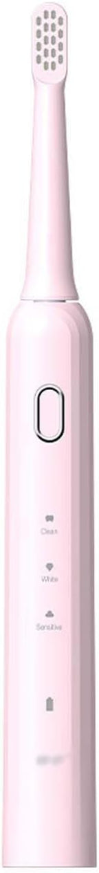 BNEI Sonic Electric Toothbrush, 3 Modes, 2-Min Smart Timer, 2 Replaceable Brush Heads, 27,000 Beats/Min, Black/Gray/Pink (Pink)