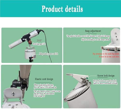 KEhtu Terahertz Physiotherapy Instrument Stand, 2.1M Self-Service Electric Rotating 3-pod with Remote Control, 30/60 Minute Timer Function, 0-360° Rotation Angle Adjustment