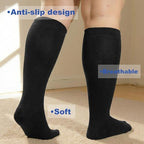 Plus Size Compression Socks for Women Men Wide Calf L/XL-5XL (15-20mmhg) Knee High Socks Support Compression Stockings for Nurses and Flying