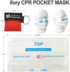50 Packs CPR Face Shield with Keyring, CPR Pocket Mask Keychain for Emergency Kit with One Way Valve Breathing Barrier for First Aid or ADE Training
