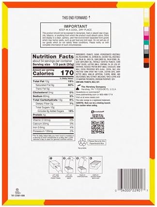 REESE'S Crunchy Peanut Peanut Butter and Peanuts King Size, Candy Bars, 3.2 oz (18 Count)