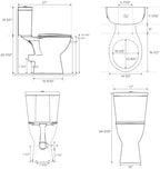 SUPERFLO Rear Outlet Toilet With 19 Inch Tall Toilet Bowl & Tank, High Toilets For Seniors With Rear Discharge-Includes Extension Pipe