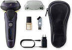 Panasonic ES-LV67-A803 Wet and Dry Shaver, 5 Shaving Heads with Linear Motor, Including Hair Trimmer, Navy Blue
