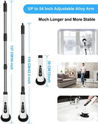 Leebein Electric Spin Scrubber, Cordless Cleaning Brush with 8 Replaceable Brush Heads, Tub and Floor Tile 360 Power Scrubber Dual Speed with Adjustable & Detachable Handle for Bathroom Kitchen Car