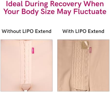 LIPO extend “T” – Size Extender for Compression Garments | Adds 3 Extra Rows of Hook-and-Eye Closures | Post-Surgery Fit Adjuster