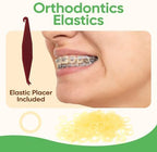 Orthodontic Rubber Bands for Braces 3/16 Medium Force 3.5 oz - 100 Pack, Natural, Elastic Braces Rubber Bands, Orthodontic Elastics for Fixing Tooth Gaps, Dreadlocks, Includes Free Elastic Placer