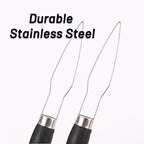 2 Pack Easy Button Hook - Button Assist Device Helper Tool - Stainless Steel Button Fastener Tool for Easy Button - One Hand Dressing Aids (2 Pack)
