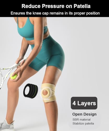 Knee Brace for Women Men Knee Braces for Knee Pain, Patellar Tendon Support Strap for Meniscus Tear, Compression Sleeve for Knee Pain, Fit Under 170 lbs (Blue)