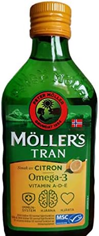 Möllers Tran Cod Liver Oil 250 ml/ 8.45 fl oz | Citron Flavor | Omega-3 | Fish Liver Oil