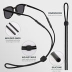 3 Pcs Glasses Strap-Adjustable Eyeglass Holders for Men, Women, and Kids - Neck Eyewear Retainer, Sports Sunglasses Strap, Lanyard