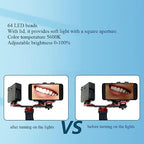 TsoLay Mini Rechargeable Dental Photography Aid, 5600K Oral Cell Phone Fill Light with 64 LED Beads, 360 Degree Rotation and Brightness Stepless Adjustment, for Oral Photo Assistance