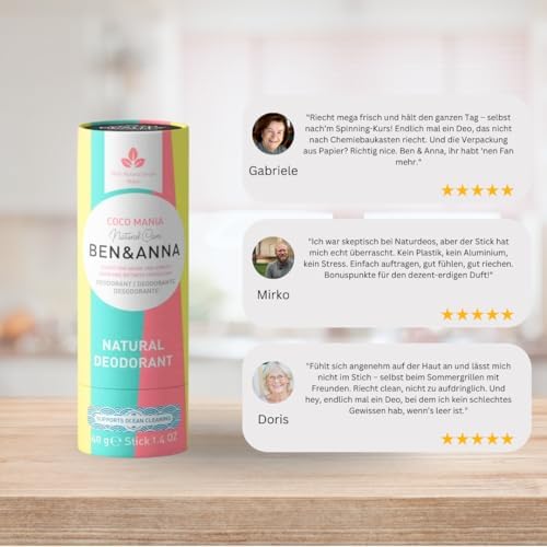 Ben & Anna Soda Deodorant Paper Tube - Coco Mania 1.41 oz