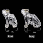 Male Protective Cage Fitness Accessories, Open Ring Design with 4 Size Rings and Invisible Lock -A49CCUS (Transparent, Long：A)