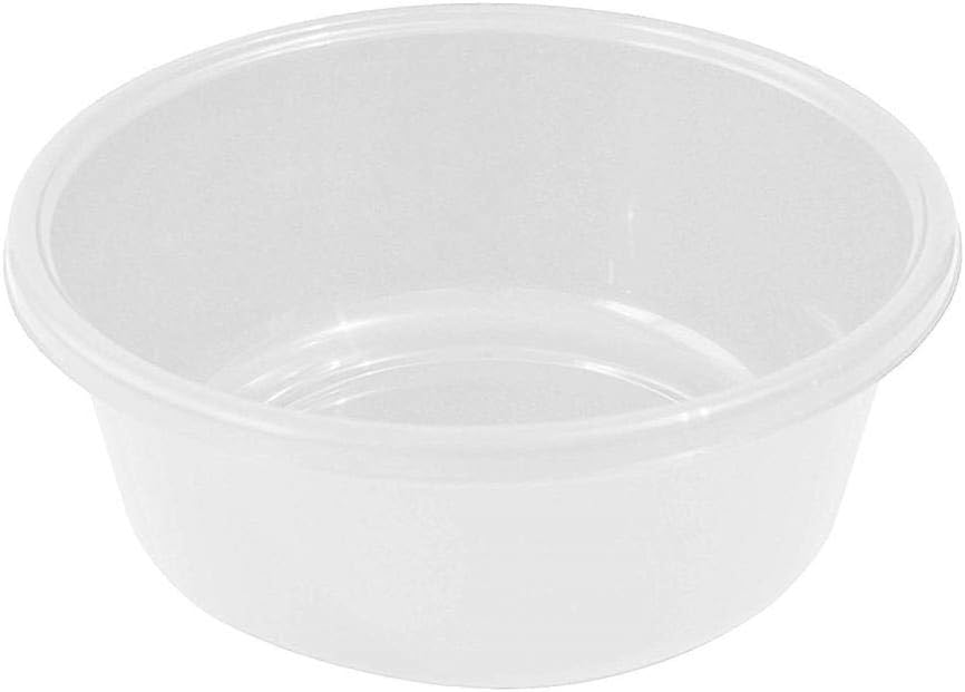 YBM HOME Round Plastic Wash Basin (Pearl White, 13")